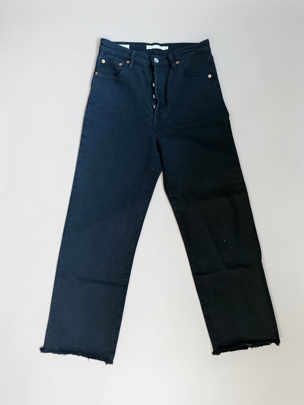 Levi's Black ribcage straight High-Rise Jeans